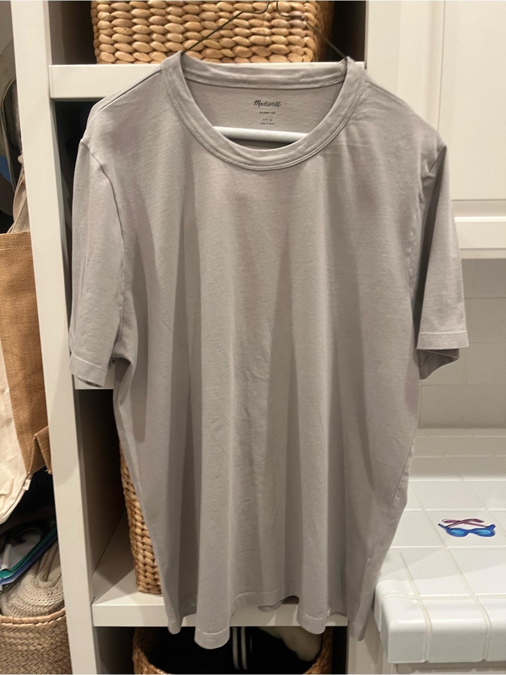 Madewell Men's Short-Sleeve Crewneck T-Shirt - Light Gray